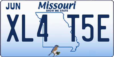 MO license plate XL4T5E