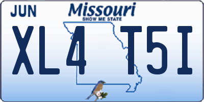 MO license plate XL4T5I