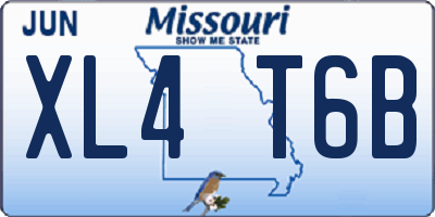 MO license plate XL4T6B
