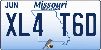 MO license plate XL4T6D