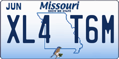 MO license plate XL4T6M