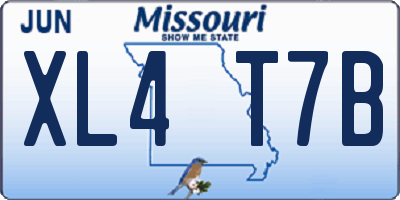 MO license plate XL4T7B