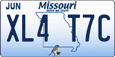 MO license plate XL4T7C