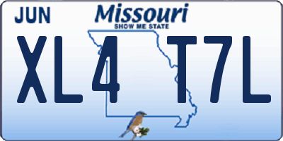 MO license plate XL4T7L