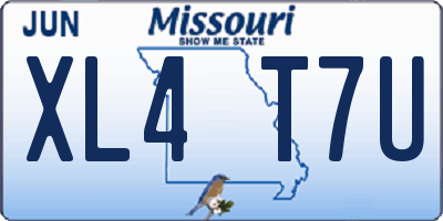 MO license plate XL4T7U