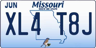 MO license plate XL4T8J