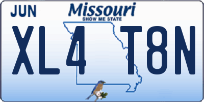 MO license plate XL4T8N