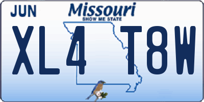 MO license plate XL4T8W