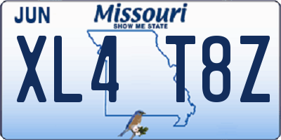 MO license plate XL4T8Z