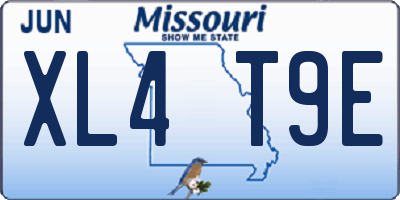 MO license plate XL4T9E
