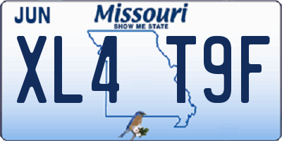 MO license plate XL4T9F