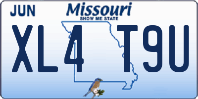 MO license plate XL4T9U
