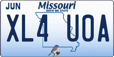 MO license plate XL4U0A