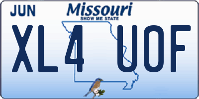 MO license plate XL4U0F