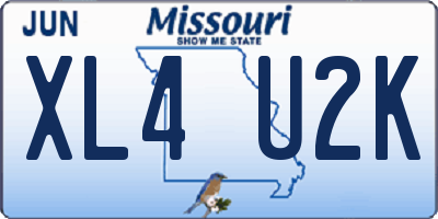 MO license plate XL4U2K