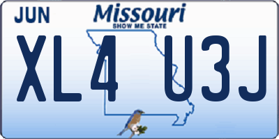 MO license plate XL4U3J