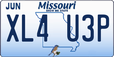 MO license plate XL4U3P