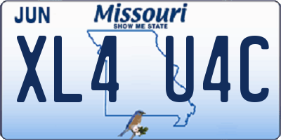 MO license plate XL4U4C