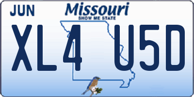 MO license plate XL4U5D