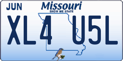 MO license plate XL4U5L
