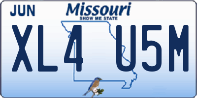 MO license plate XL4U5M