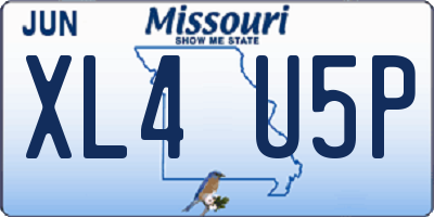 MO license plate XL4U5P