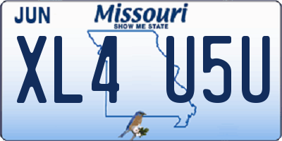 MO license plate XL4U5U