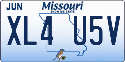 MO license plate XL4U5V