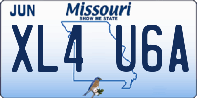 MO license plate XL4U6A