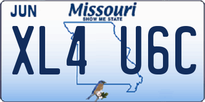 MO license plate XL4U6C