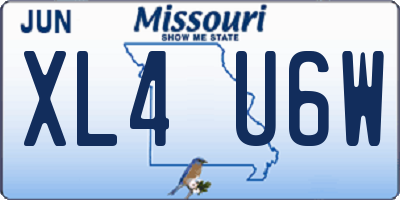 MO license plate XL4U6W