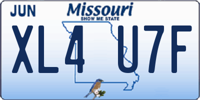 MO license plate XL4U7F