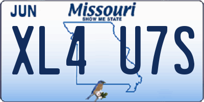 MO license plate XL4U7S