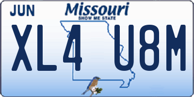 MO license plate XL4U8M
