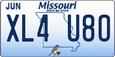 MO license plate XL4U8O