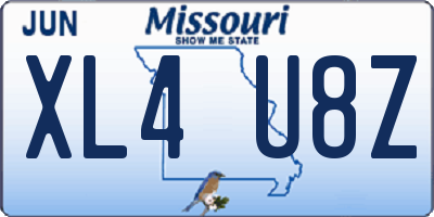 MO license plate XL4U8Z