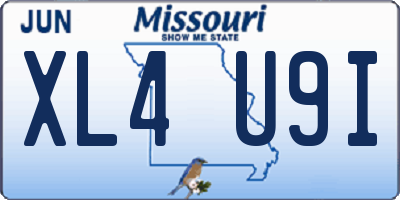 MO license plate XL4U9I