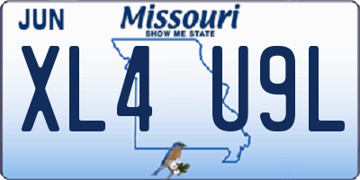 MO license plate XL4U9L