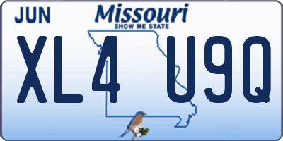 MO license plate XL4U9Q