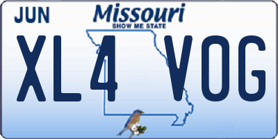 MO license plate XL4V0G