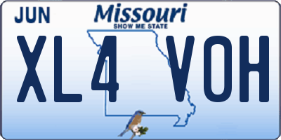 MO license plate XL4V0H