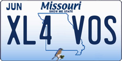 MO license plate XL4V0S