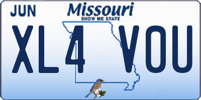 MO license plate XL4V0U