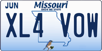 MO license plate XL4V0W