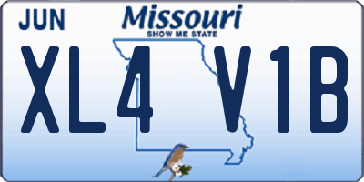 MO license plate XL4V1B