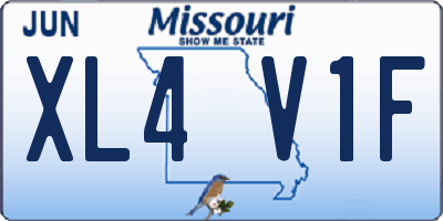 MO license plate XL4V1F