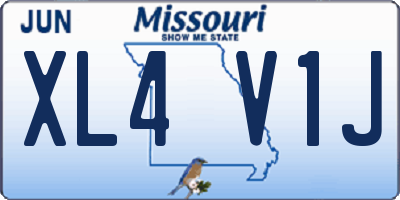 MO license plate XL4V1J