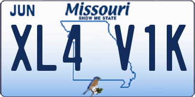 MO license plate XL4V1K