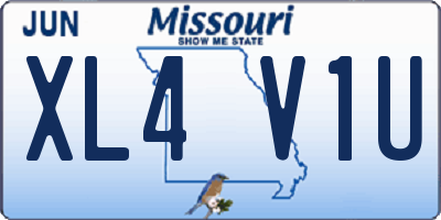 MO license plate XL4V1U