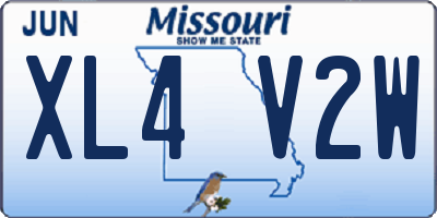 MO license plate XL4V2W